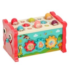 Zabawka sensoryczna wbijak dla niemowląt 8w1 Bibi-inn różowa