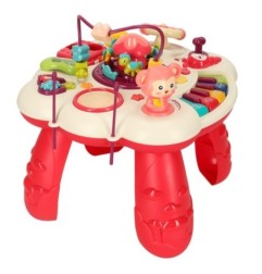 Stolik edukacyjny pianinko sorter telefon perkusja z dźwiękiem różowy Bibi-inn