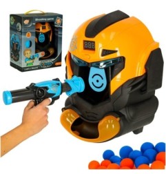 Gra zręcznościowa robot kask strzelanie do celu pistolet kulki celownik