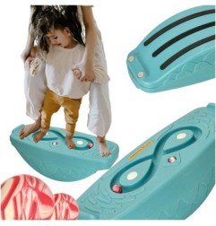 Deska do balansowania bujania równoważnia z labiryntem bujak balansowy dla dzieci turkusowa