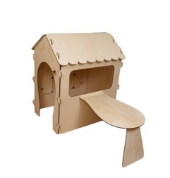 Domek ogrodowy drewniany stolik tablica kredowa 86 x 137 x 105 cm