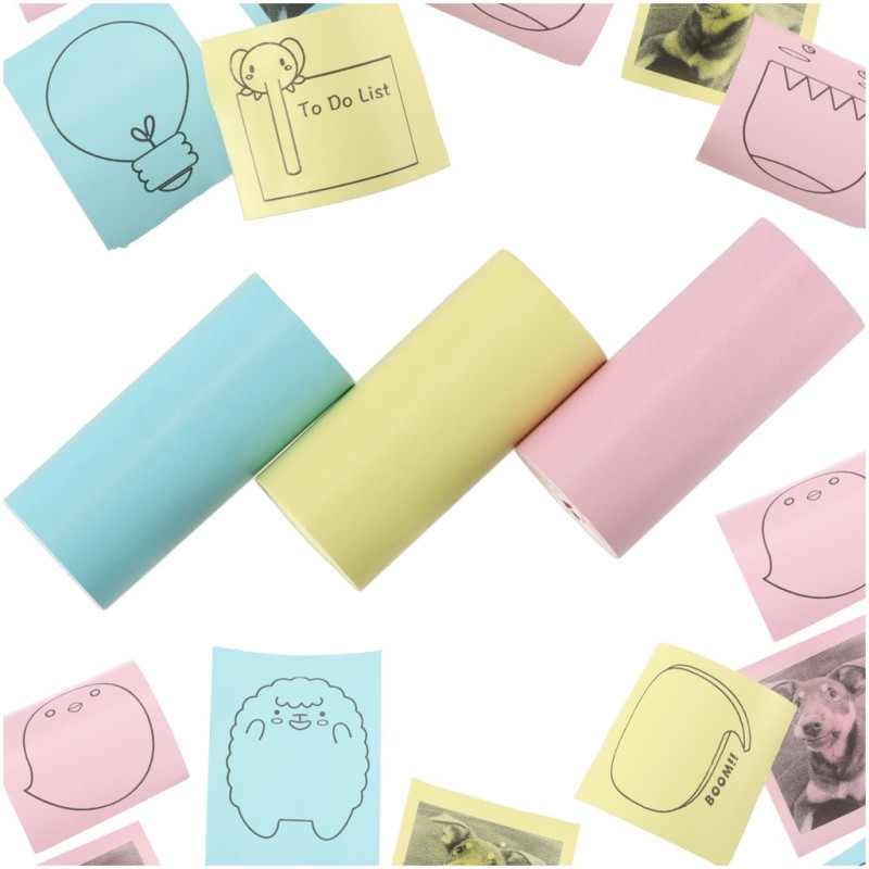 Rolki termiczne papier do drukarki aparatu 5,7cm x 3m 3 sztuki kolorowe