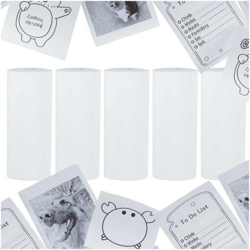 Rolki termiczne papier do drukarki aparatu 5,7cm x 4,5m 5 sztuk