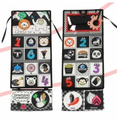 Książeczka mata sensoryczna kontrastowa do łóżeczka lusterko gryzak