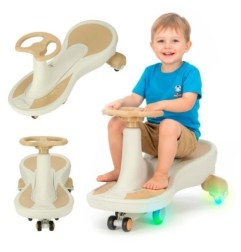 Jeździk grawitacyjny LED Swing Fix S4 świecące koła z muzyką grający 76cm złoto-biały max 100kg