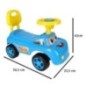 Jeździk pchacz samochodzik uśmiechnięty z klaksonem niebieski