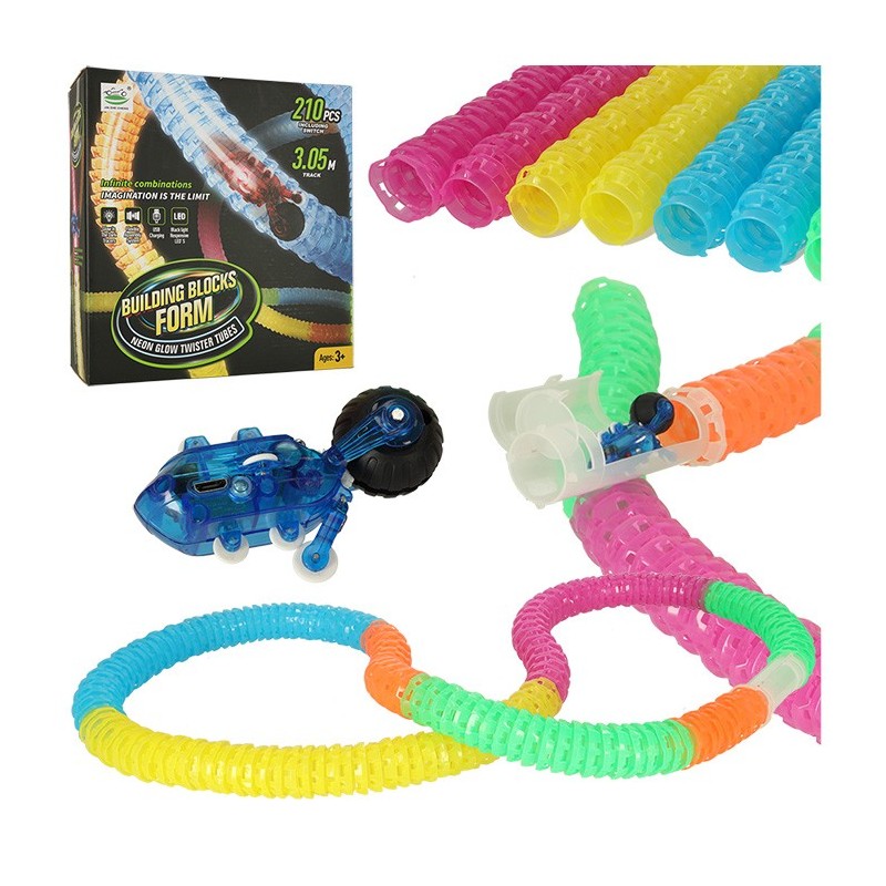 Tor wyścigowy samochodowy elastyczny rurkowy USB LED 210 elementów