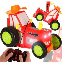 Traktor ciągnik zdalnie sterowany na pilota RC skaczący tańczący dźwięk czerwony