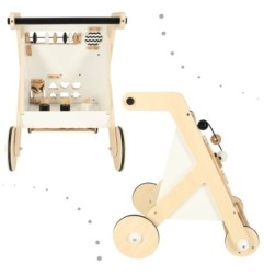 Pchacz dla dziecka chodzik drewniany tablica manipulacyjna sorter