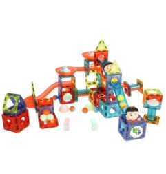 Klocki magnetyczne marble tor kulkowy świecący 202 elementy