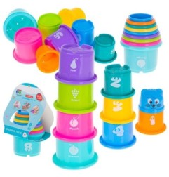 Kubeczki edukacyjne wieża piramida cyfry i owoce