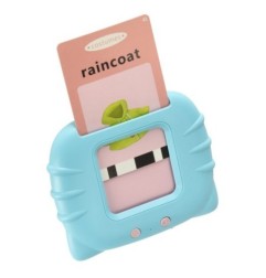 Nauka języka angielskiego czytnik kart do nauki słówek fiszki niebieski