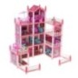 Domek dla lalek willa różowa DIY 4 poziomy mebelki 61cm