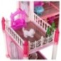 Domek dla lalek willa różowa DIY 4 poziomy mebelki 61cm