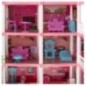 Domek dla lalek willa różowa DIY 4 poziomy mebelki 61cm