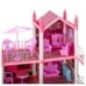Domek dla lalek willa różowa DIY 4 poziomy mebelki 61cm