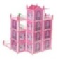 Domek dla lalek willa różowa DIY 4 poziomy mebelki 61cm