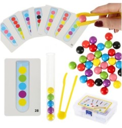 Układanka edukacyjna Montessori kolorowe kulki nauka liczenia nauka kolorów zestaw XXl 66 el.