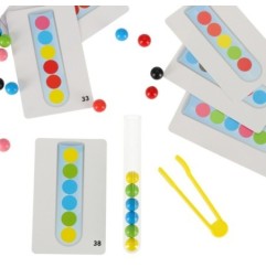 Układanka edukacyjna Montessori kolorowe kulki nauka liczenia nauka kolorów zestaw XXl 66 el.