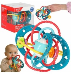 Gryzak grzechotka sensoryczna dla malucha turkusowa