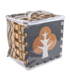 Mata edukacyjna piankowa puzzle brązowa 143 x 143 cm 36 elementów