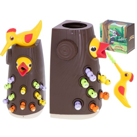 Gra montessori magnetyczna nakarm ptaszka złap robaczka głodny dzięcioł