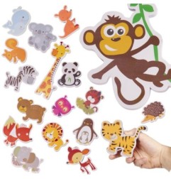 Zabawka do kąpieli wanny wodna dla dzieci naklejki piankowe zwierzątka 18 el.