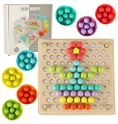 Układanka edukacyjna mozaika z kulek koraliki montessori 77 el.