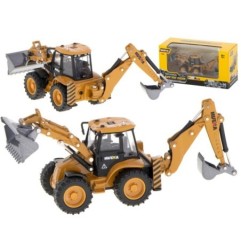Koparka ładowarka metalowa z ruchomymi łyżkami Die-Cast H-toys 1704 1:50