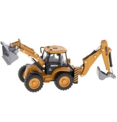 Koparka ładowarka metalowa z ruchomymi łyżkami Die-Cast H-toys 1704 1:50