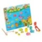 Gra drewniana rybki łowienie rybek na magnes pszczółki montessori