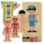 Puzzle drewniane warstwowe budowa ciała montessori chłopiec