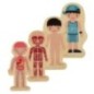 Puzzle drewniane warstwowe budowa ciała montessori chłopiec