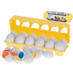 Układanka edukacyjna sorter dopasuj kształty cyferki jajka 12 sztuk
