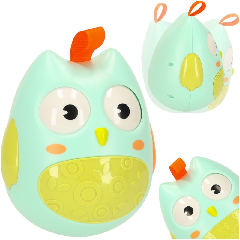 Wańka wstańka sowa sensoryczna kiwajka niebieska Wańka wstańka sowa sensoryczna kiwajka niebieska