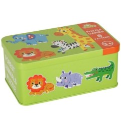 Puzzle w puszce zwierzątka safari 25 puzzli