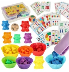 Misie edukacyjne gra nauka liczenia rozpoznawanie kolorów zestaw montessori rozwój zabawa 44el.