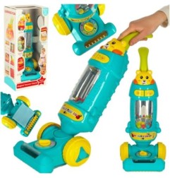 Odkurzacz bezprzewodowy pionowy dla dzieci interaktywny z dźwiękiem niebieski