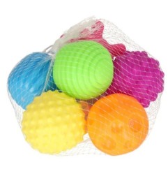 Piłki zabawki sensoryczne korekcyjne zestaw w siatce