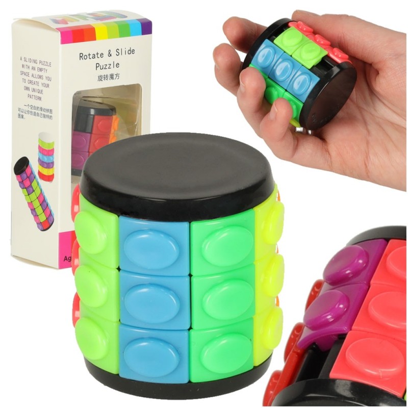 Układanka logiczna łamigłówka walec obrotowy 3 rzędy Układanka logiczna łamigłówka walec obrotowy 3 rzędy