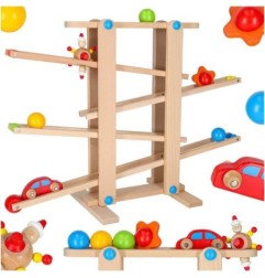 Tor kulkowy drewniany kulodrom montessori XXL