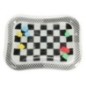 Mata wodna sensoryczna dmuchana dla niemowląt kontrastowa czarno-biała szachownica XXL 65x50 cm