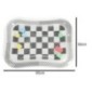 Mata wodna sensoryczna dmuchana dla niemowląt kontrastowa czarno-biała szachownica XXL 65x50 cm