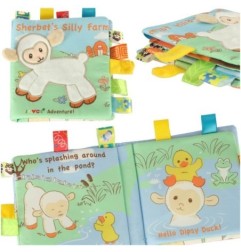 Książeczka sensoryczna książka dotykowa miękka metki owieczki