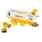 Transporter samolot rozkładany z autami + 3 auta pojazdy budowlane światła dźwięk