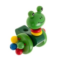 Pchacz na kiju żabka spacerowa drewniana