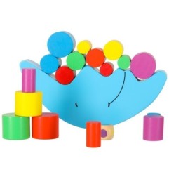 Gra zręcznościowa montessori układanka balansująca klocki drewniane księżyc