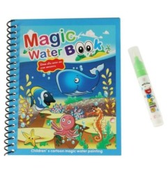 Kolorowanka książeczka wodna z mazakiem zwierzęta morskie niebieska