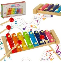 Cymbałki drewniane kolorowe edukacyjne
