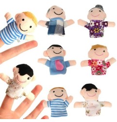 Pacynki palczatki pluszowe kukiełki na palce rodzinka teatrzyk zestaw 6 sztuk